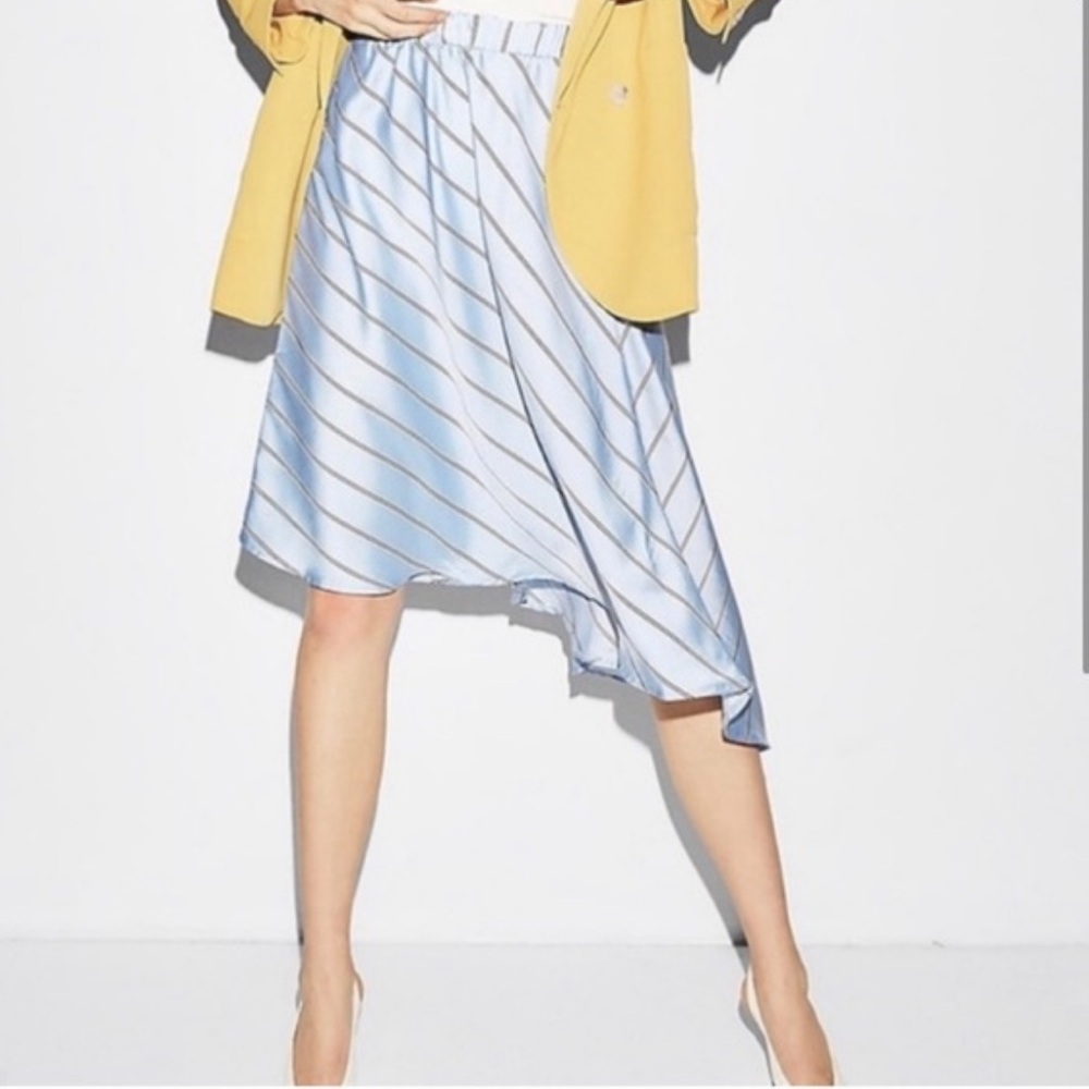 EXPRESS Light Blue Asymmetrical Skirt L